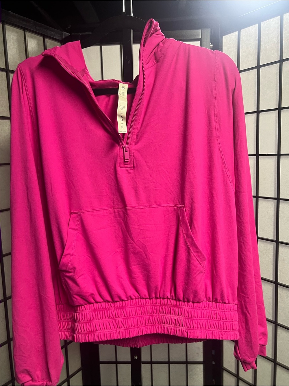 Bright Pink Hooded Crop Top - Unbranded